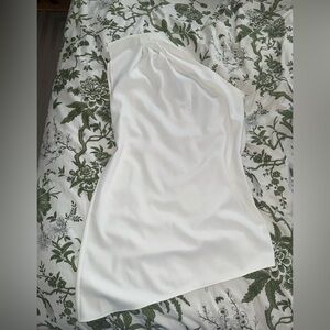 NWT Alice and Olivia one shoulder white shift dress